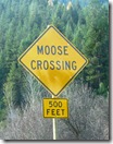 Moose Crossing Sign