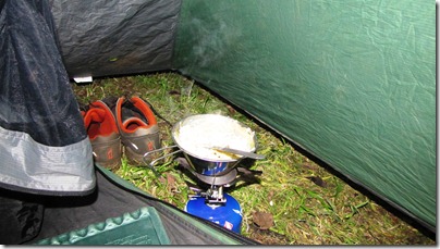 Cooking in the Tent Vestibule