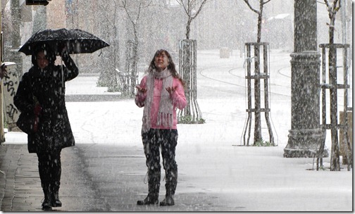 Jaffa Street Snowy Jerusalem