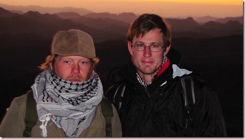 Nick and Matt on top of Mount Sinai