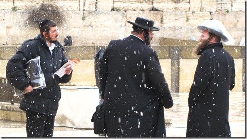Snow at the Western Wall