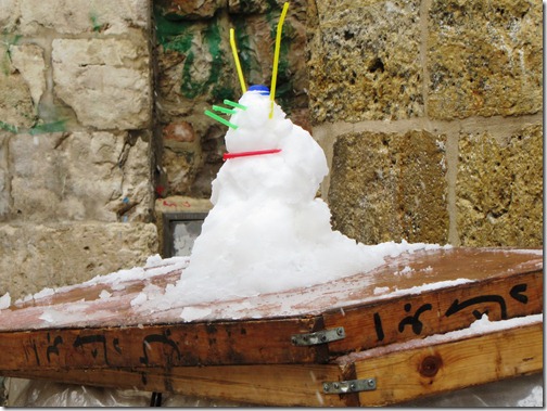 Snowman in Jerusalem