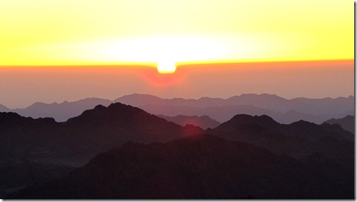 Sunrise from on top Mount Sinai