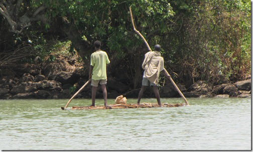Lake Tana Kids on Papyrus Boat