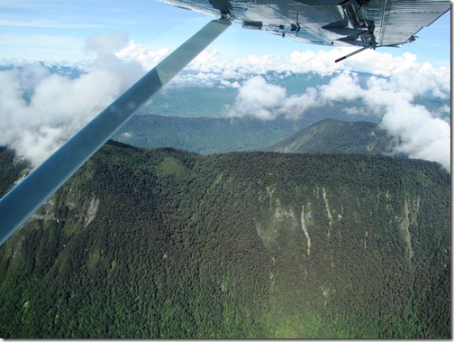 Flying over Star Mountain Range Papua